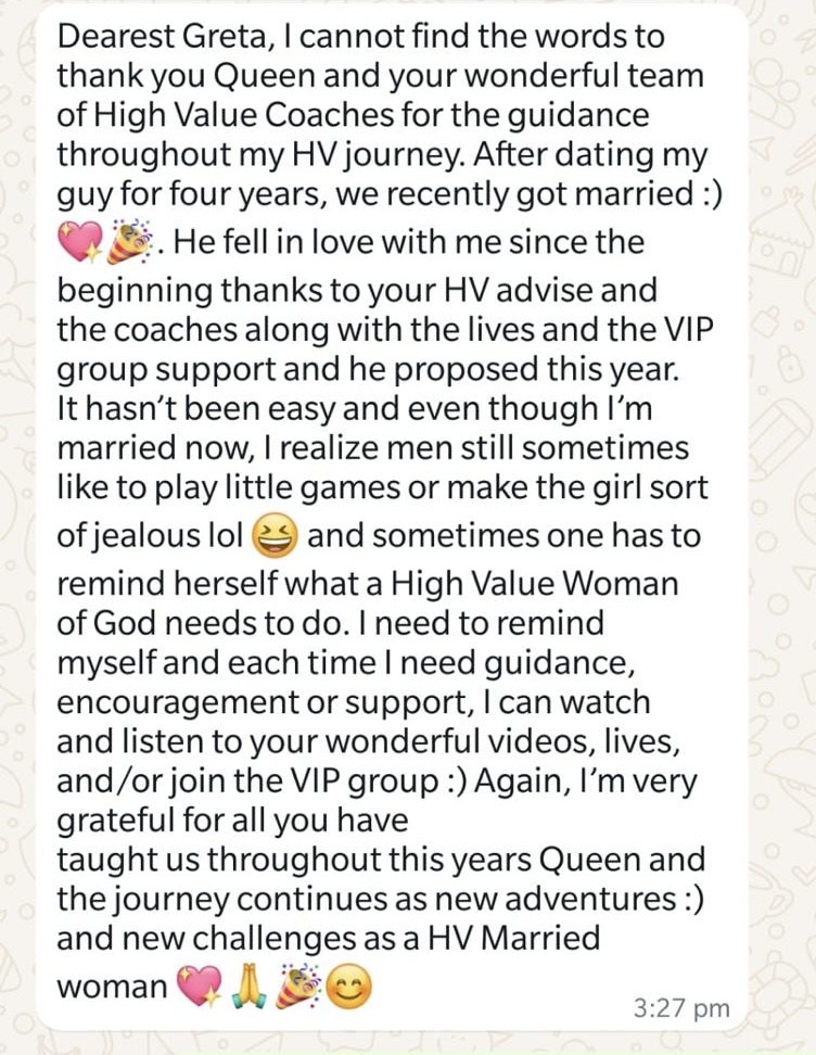 Ladies Relationship Coaching Testimonials